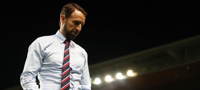 Zklamaný anglický trenér Gareth Southgate