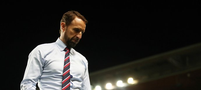 Zklamaný anglický trenér Gareth Southgate