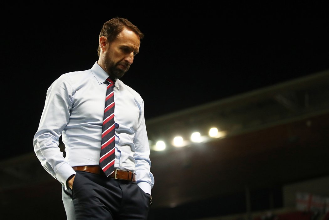 Zklamaný anglický trenér Gareth Southgate