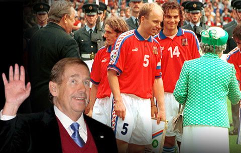 Českým fotbalistům, kteří na mistrovství Evropy v Anglii v roce 1996 vybojovali stříbrné medaile, blahopřál i tehdejší prezident ČR Václav Havel