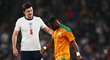 Harry Maguire v přátelském utkání proti Pobřeží Slonoviny