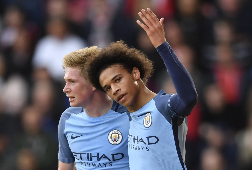 Jednu z branek Manchesteru City dal Leroy Sané