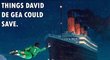 Při současné formě, kterou se David de Gea prezentoval při utkání s Liverpoolem by nejspíš zachránil i Titanic před ztroskotáním.