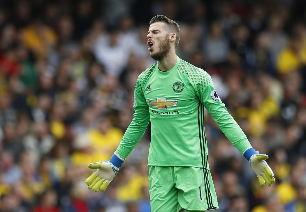 Rozzlobený brankář United David de Gea