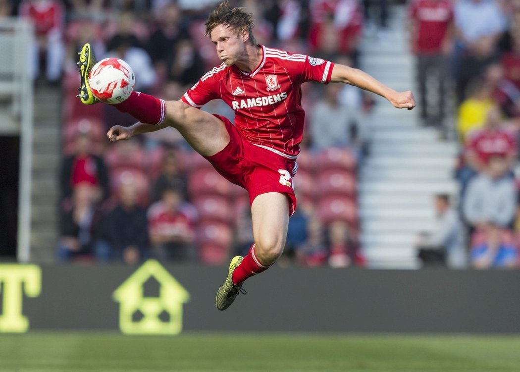 Český obránce Tomáš Kalas v dresu Middlesbroug