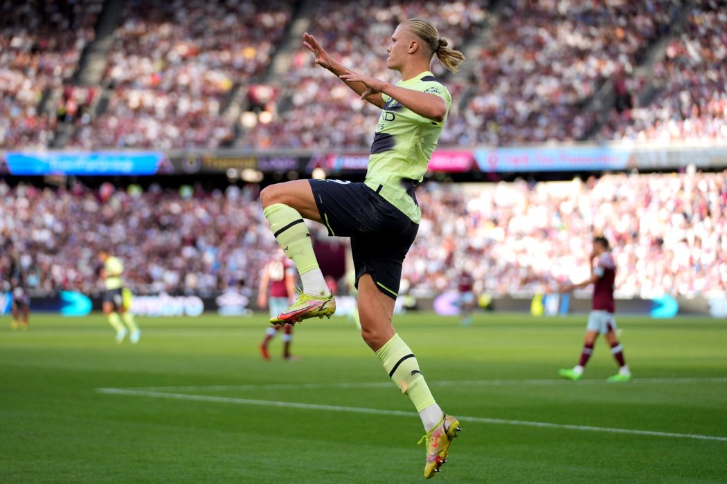 Erling Haaland zařídil dvěma góly výhru Manchesteru City na hřišti West Hamu