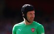 Gólman Arsenalu Petr Čech v duelu s Watfordem, který londýnský celek zvládl 2:0