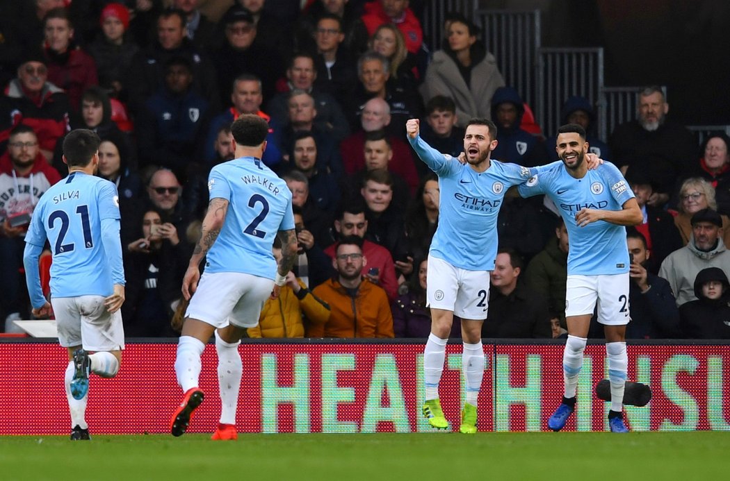 Rijád Mahriz rozhodl jediným gólem o výhře Manchester City na hřišti Bournemouthu