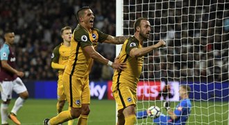 Brighton slaví venkovní výhru po 34 letech, na hřišti West Hamu vyhrál 3:0