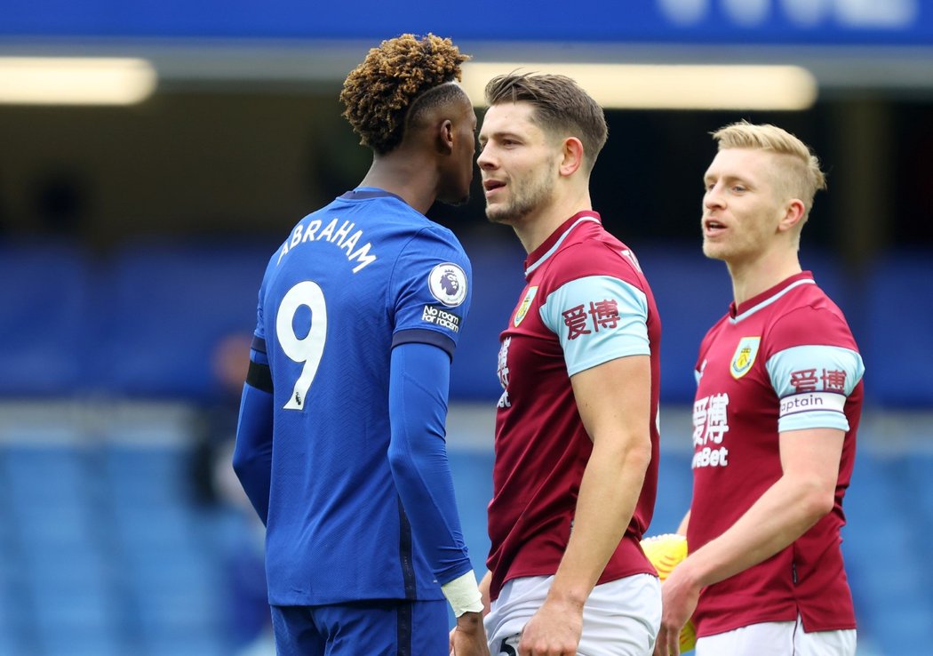 Útočník Chelsea Tammy Abraham během utkání proti Burnley