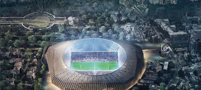 Vize radikálně přestavěného stadionu fotbalové Chelsea