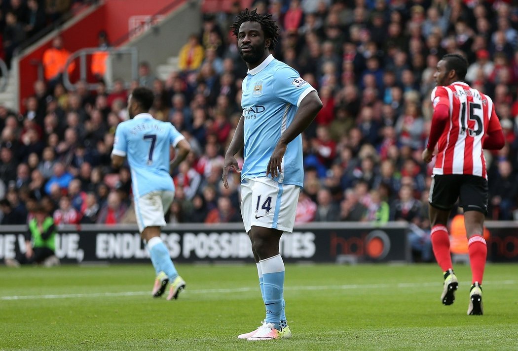 Wilfried Bony v dresu Manchesteru City