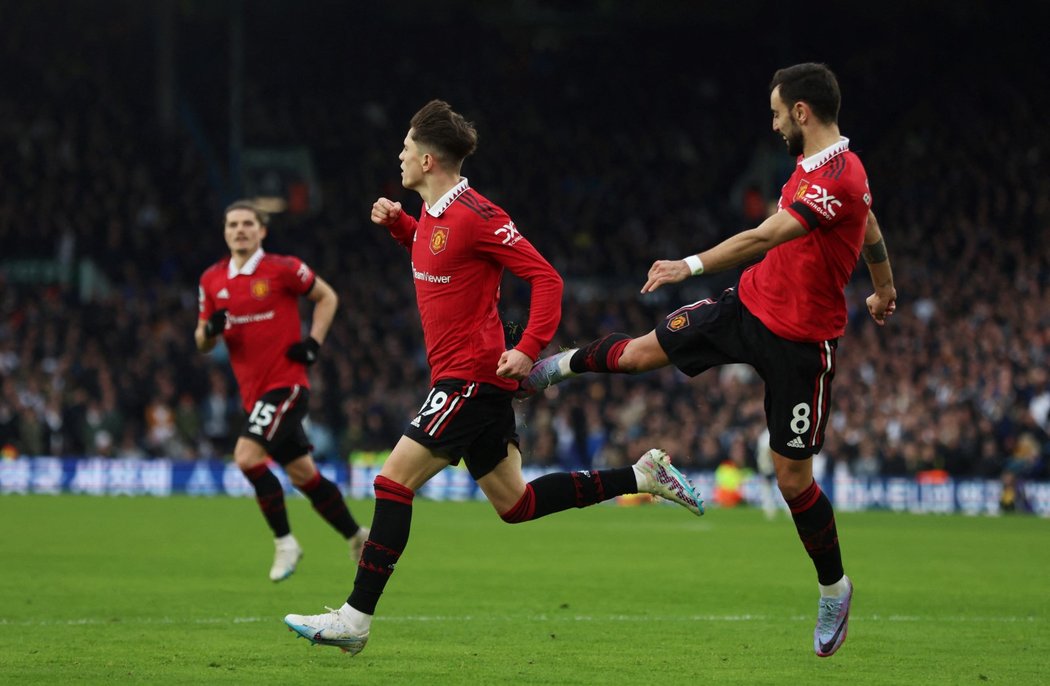 Výhru Manchesteru United v Leedsu korunoval v závěru ještě Alejandro Garnacho