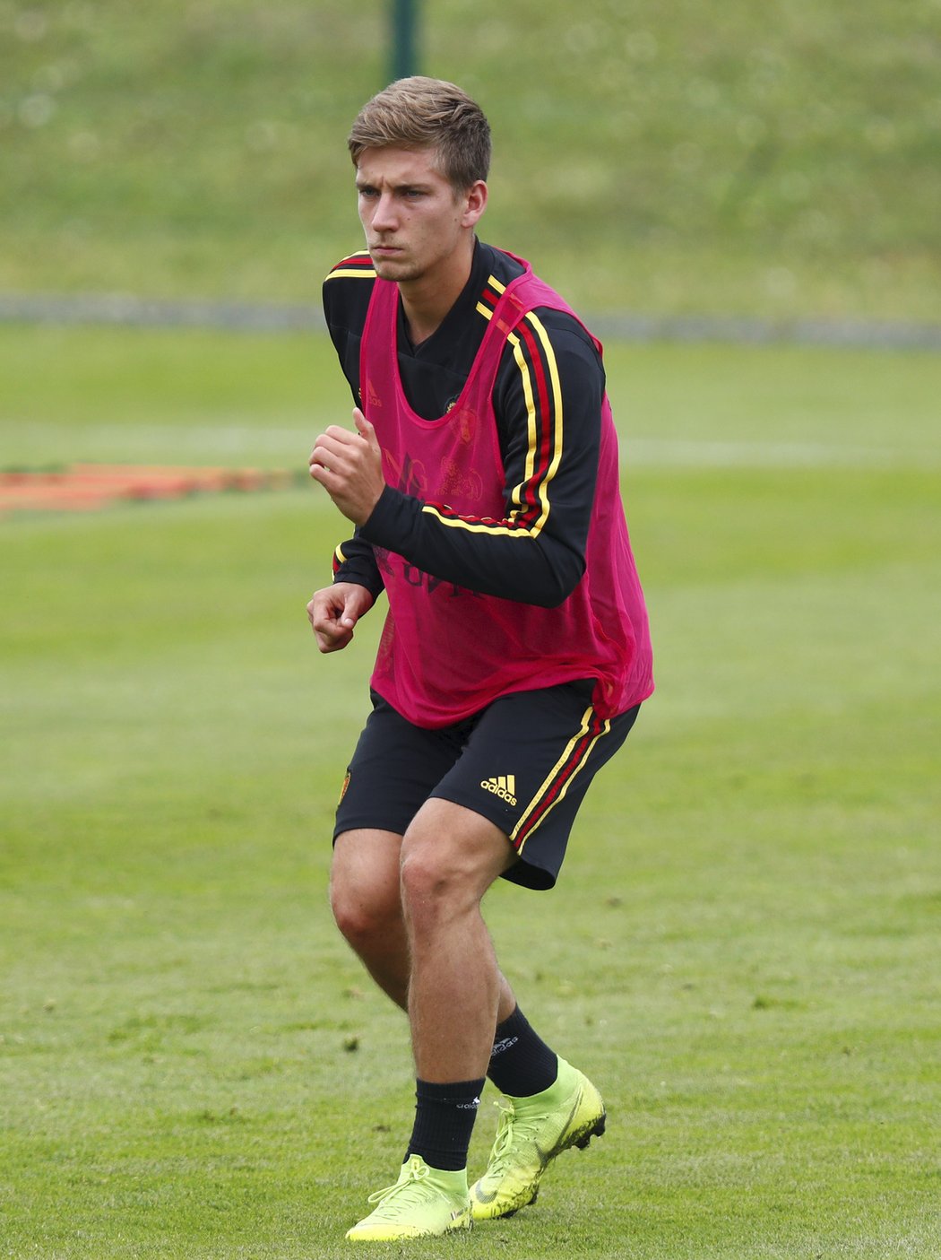 Posila Leicesteru Dennis Praet na tréninku belgické reprezentace