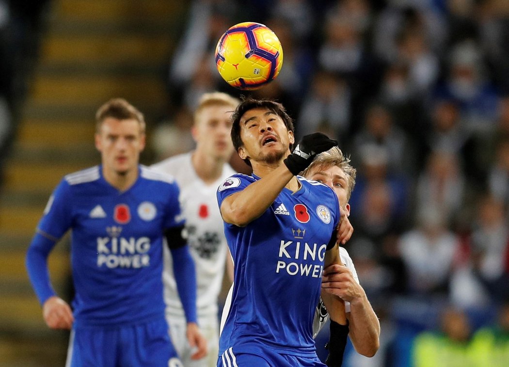 Šindži Okazaki v akci během zápasu s Burnley