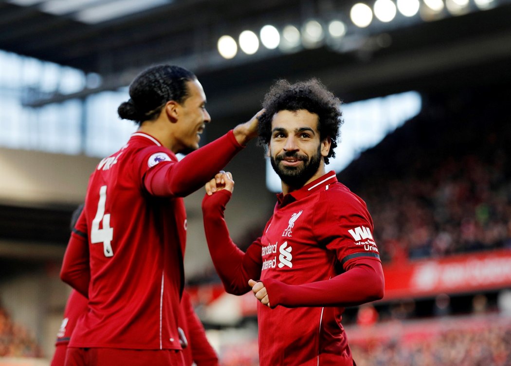 Mo Salah slaví gól do sítě Bournemouthu