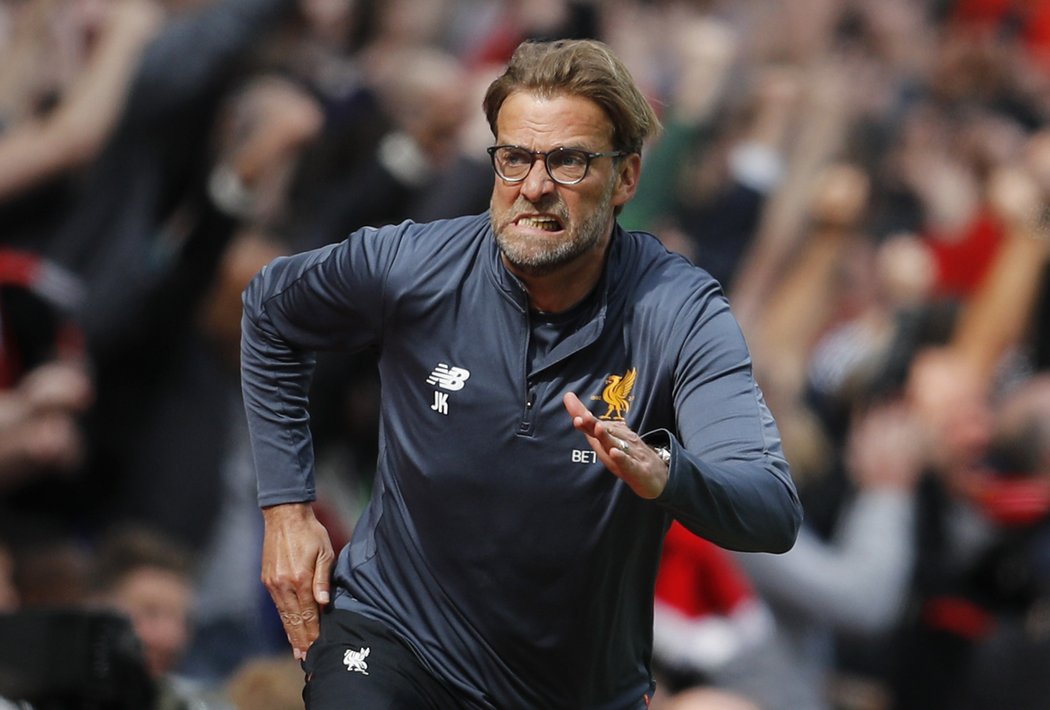 Trenér Liverpoolu Jürgen Klopp po jedné z branek svého týmu do sítě Middlesbrough