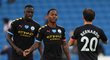 Fotbalisté Manchesteru City oslavují branku v utkání s Brightonem