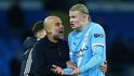 Pep Guardiola po zápase dlouho diskutoval s Erlingem Haalandem
