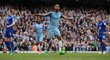 Útočník Manchesteru City Gabriel Jesus slaví gól do sítě Leicesteru