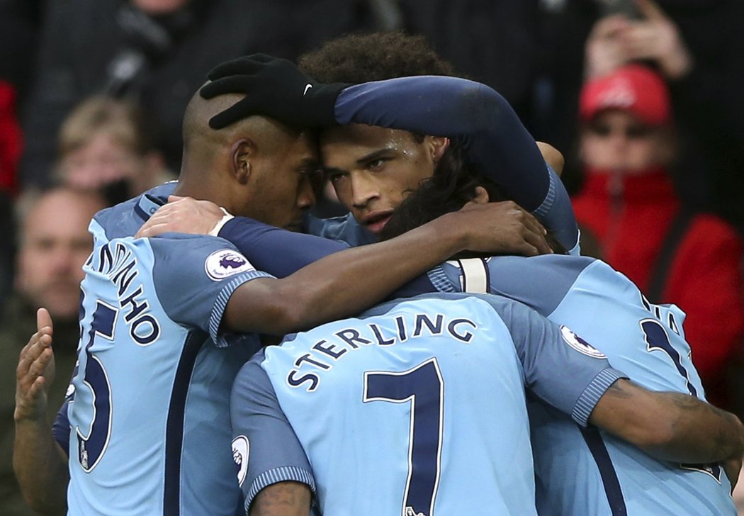 Manchester City slaví gól Leroye Saneho a po výhře je stále třetí