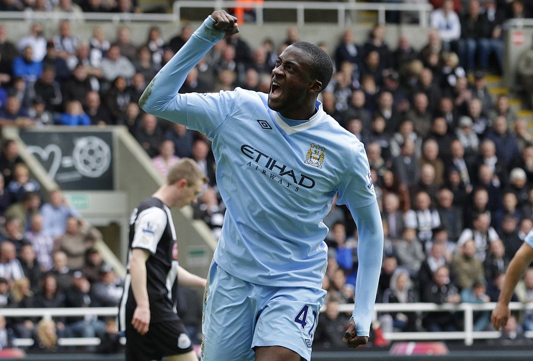 Yaya Toure se raduje z gólu do sítě Newcastlu