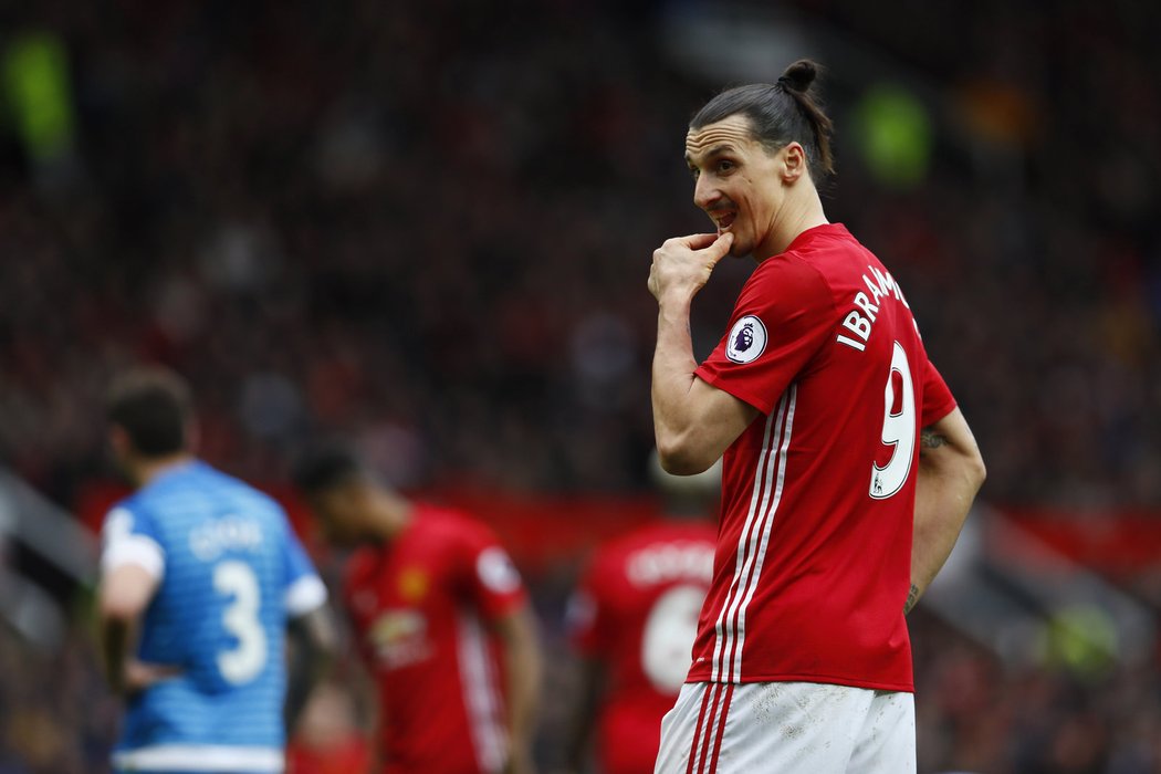 Zlatan Ibrahimovic v zápase Manchesteru United s Bournemouthem