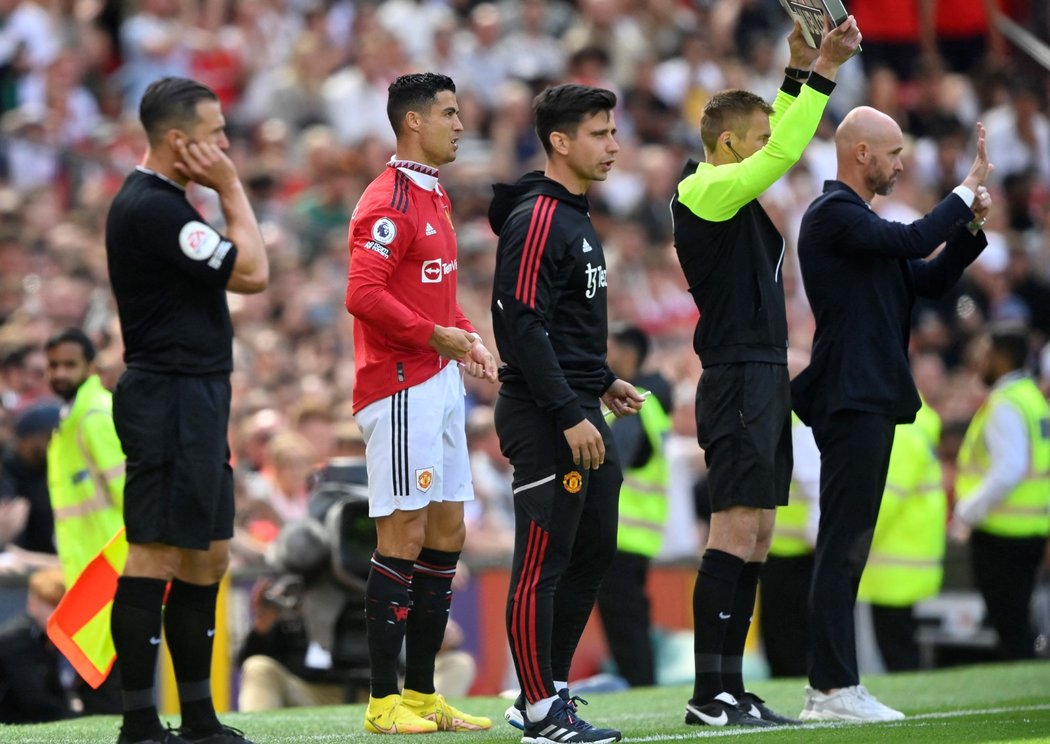 Cristiano Ronaldo naskočil do utkání proti Brightonu v průběhu druhého poločasu