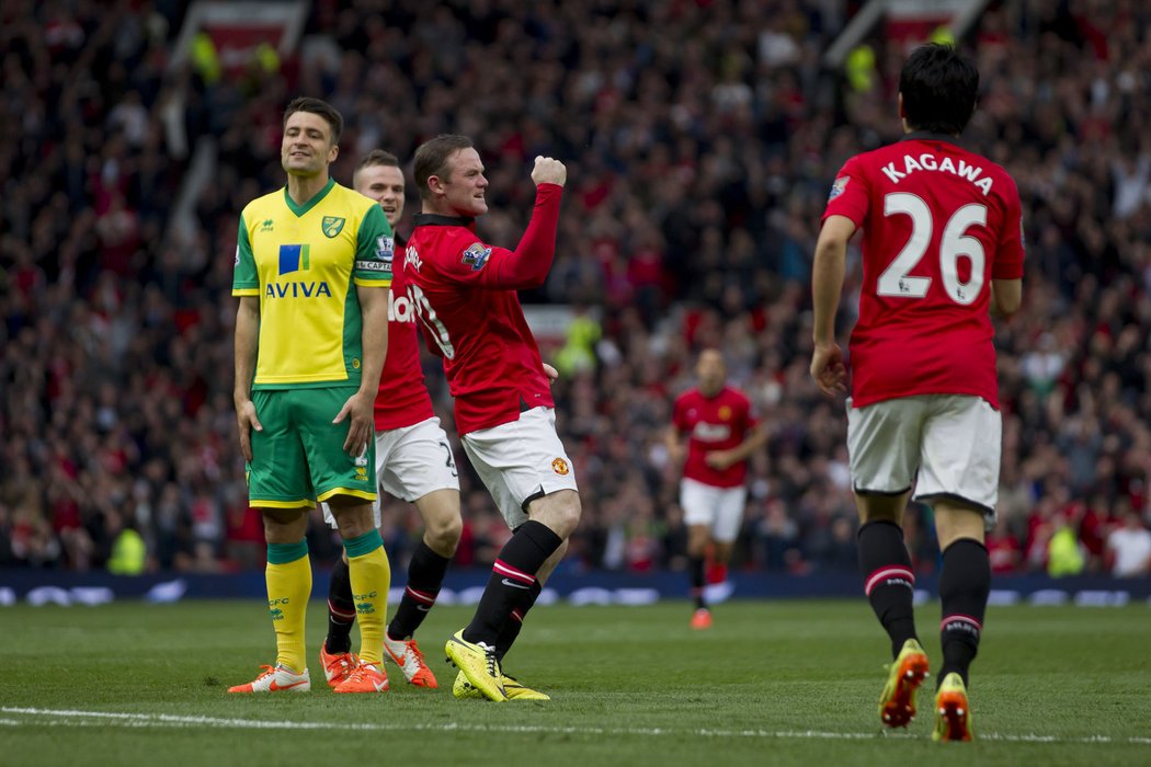 Bombarďák Wayne Rooney pomohl United k výhře nad Norwichem 4:0 dvěma góly. Měl z toho ohromnou radost