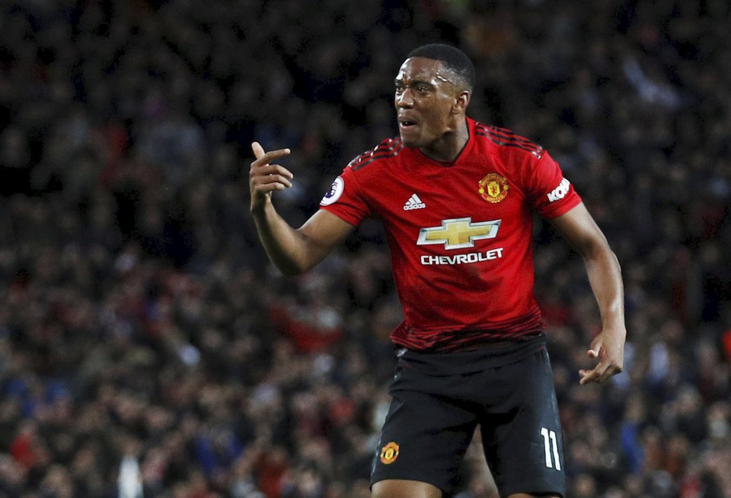 Anthony Martial se raduje z gólu v zápase proti Newcastlu