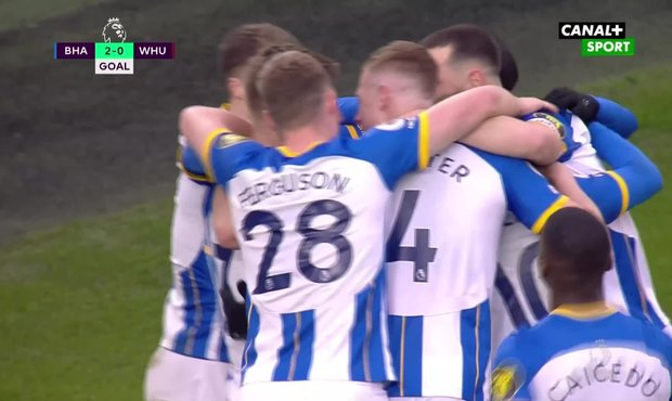 SESTŘIH: Brighton - West Ham 4:0. Souček nechyběl u výprasku „kladivářů“