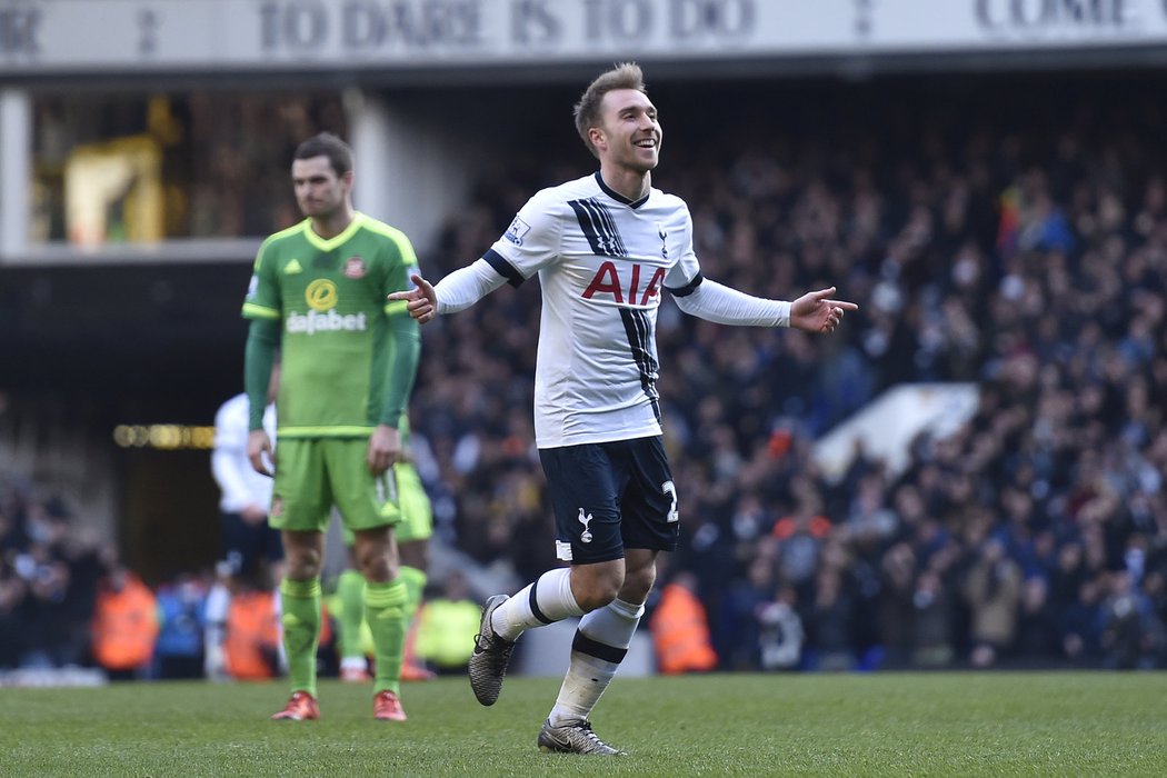 Christian Eriksen vstřelil Sunderlandu dva góly