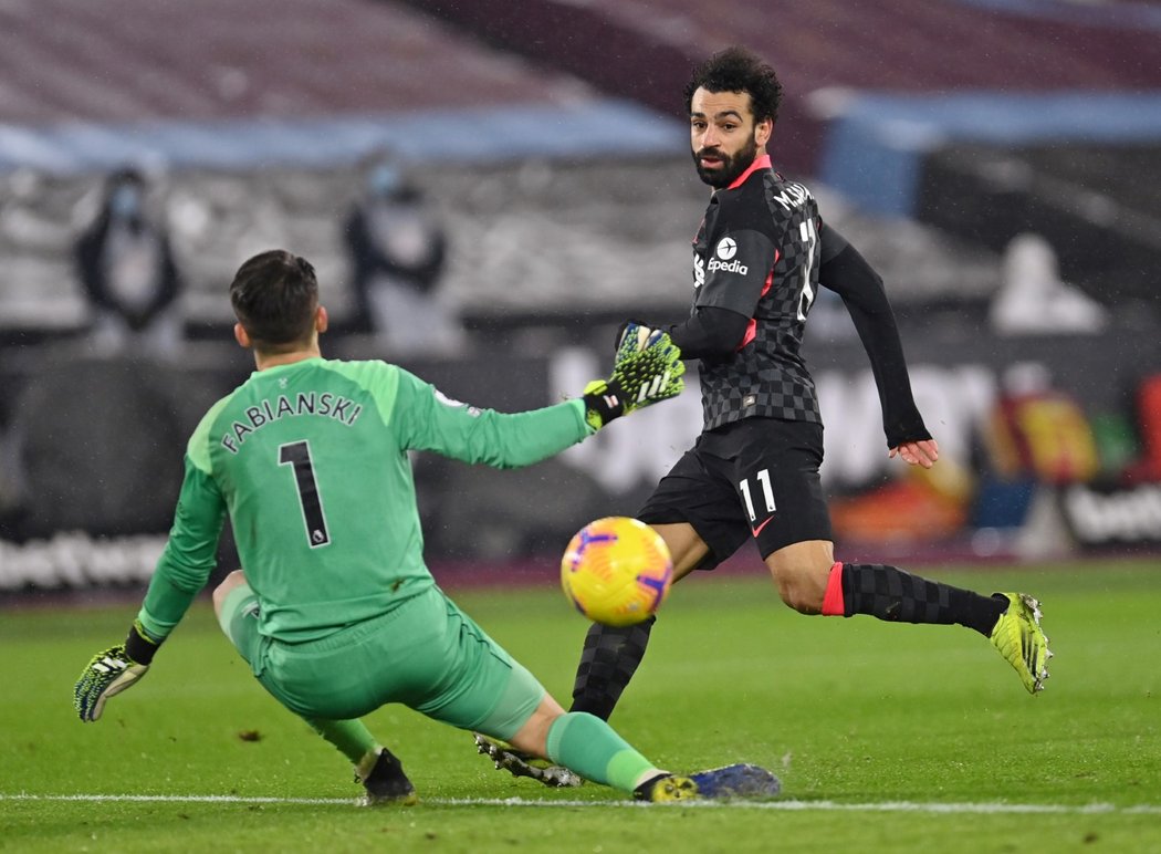 Mohamed Salah zařídil i druhý gól Liverpoolu na hřišti West Hamu