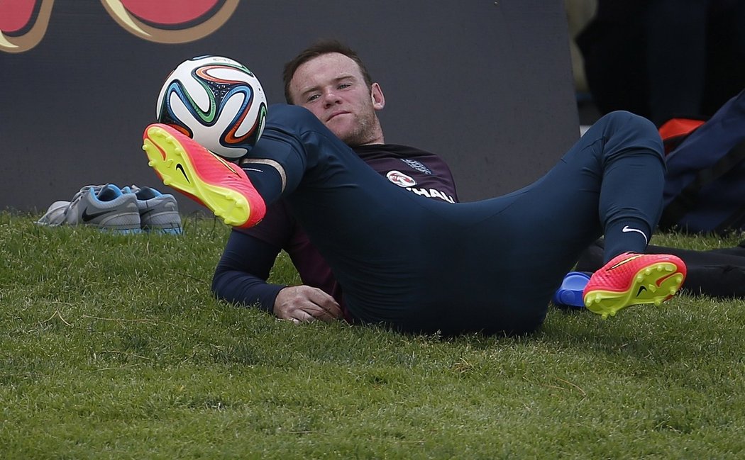 Wayne Rooney na tréninku anglické fotbalové reprezentace