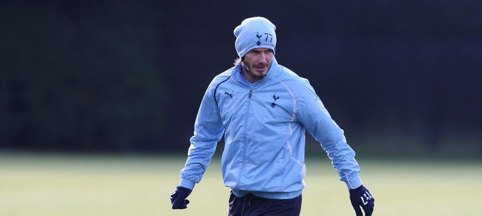 David Beckham na tréninku Tottenhamu
