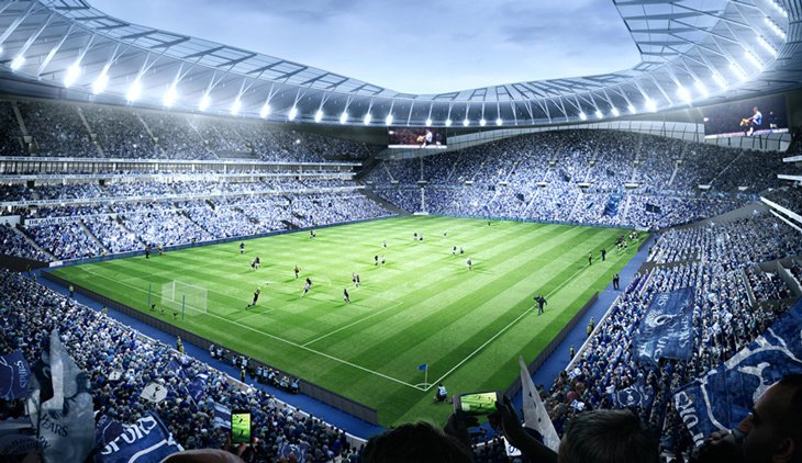 Pohled na nový stadion Tottenhamu zevnitř