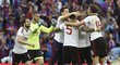 Fotbalisté Manchesteru United se radují z triumfu ve finále FA Cupu
