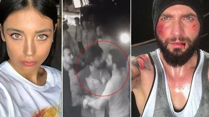 Arda Turan napadl tureckou celebritu Berkaye (vpravo) poté, co vyjel po jeho ženě (vlevo)