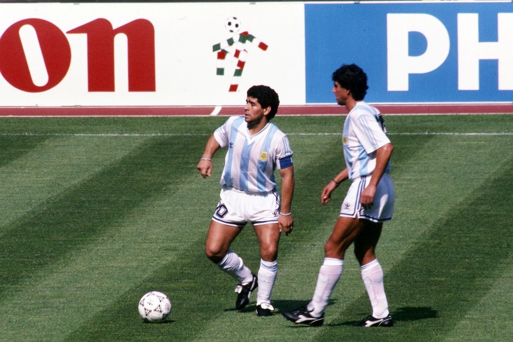 Argentinský kapitán Diego Maradona během mistrovství světa v Itálii 1990