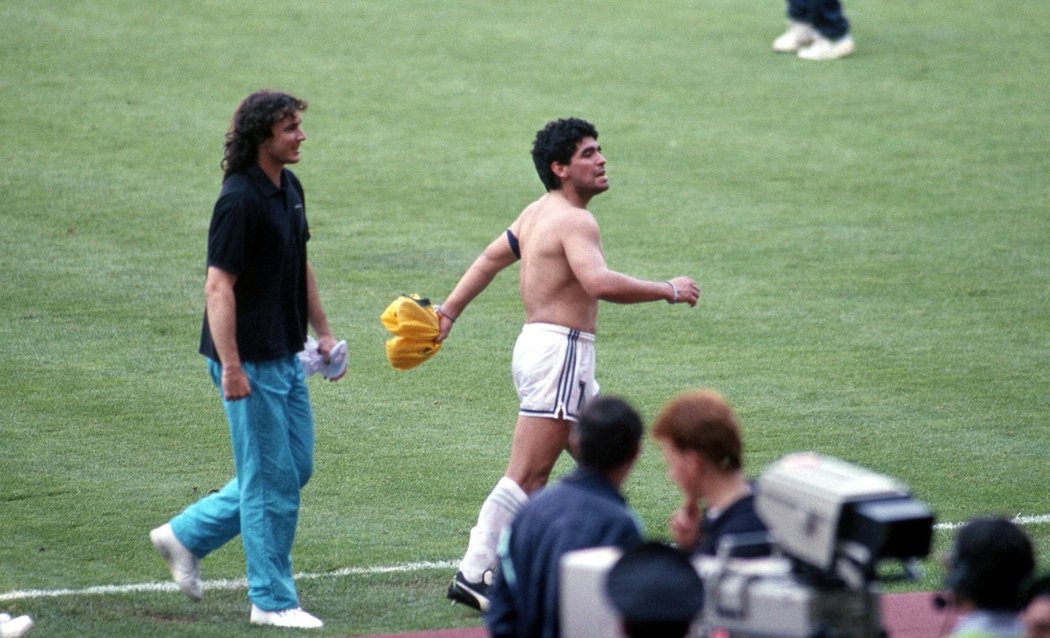 Argentinský kapitán Diego Maradona během mistrovství světa v Itálii 1990