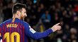 Lionel Messi v utkání Barcelony s Eibarem, ve kterém zaznamenal 400. ligový gól