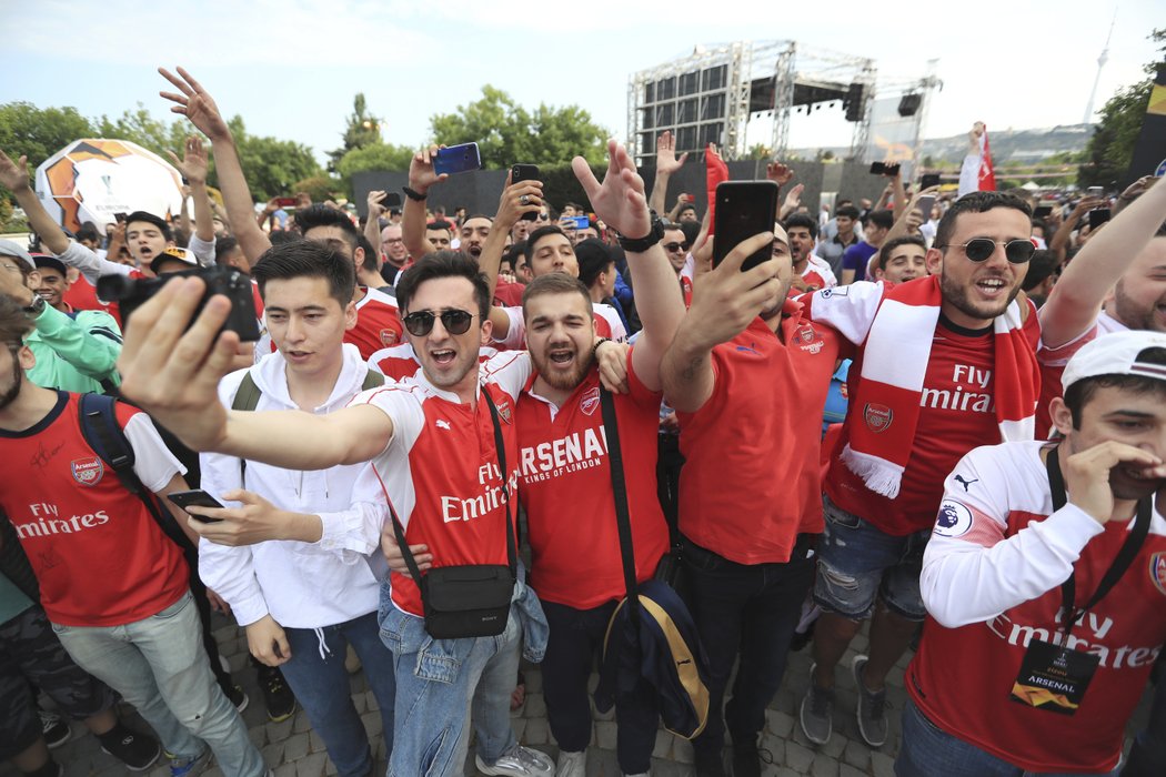 Fanoušci Arsenalu a Chelsea se v Baku těší na finále Evropské ligy