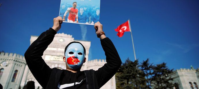 Demonstrace Ujgurů v Istanbulu