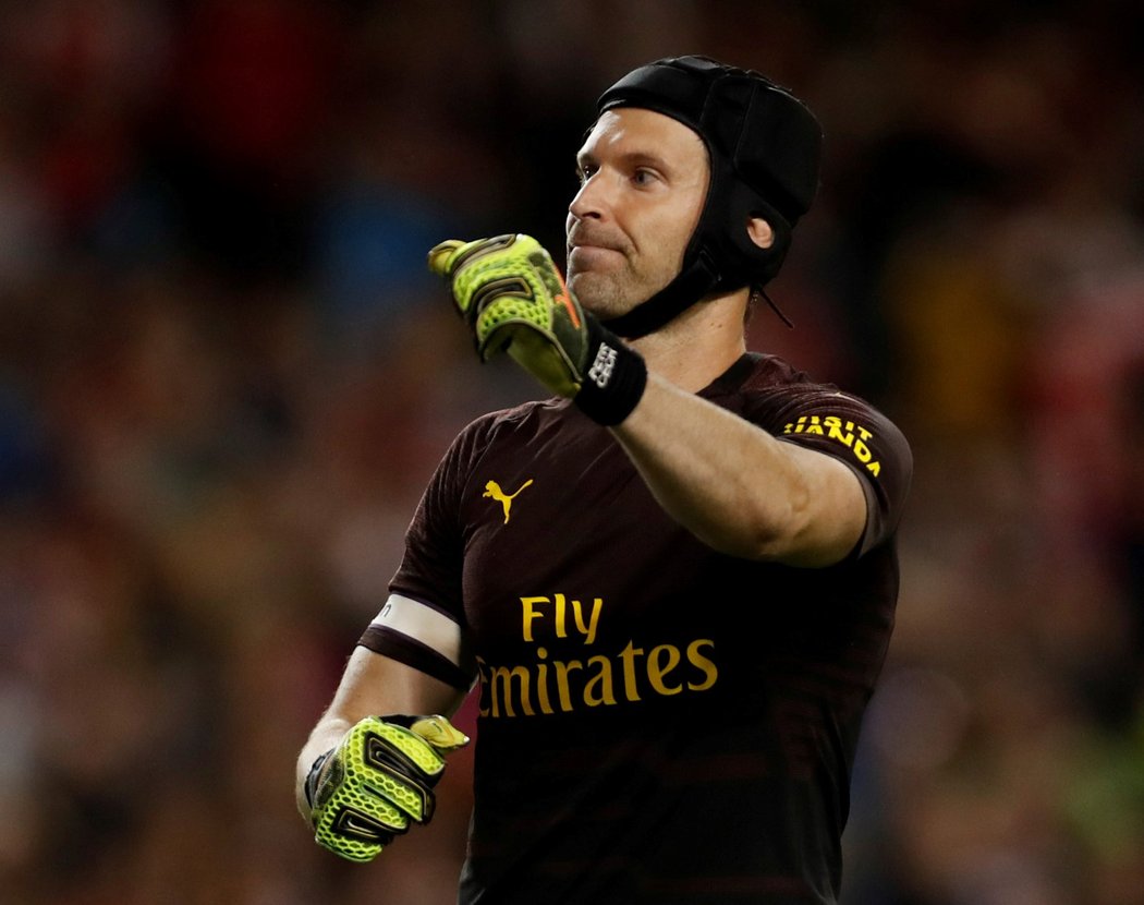 Český gólman Arsenalu Petr Čech po úspěšném utkání s Chelsea