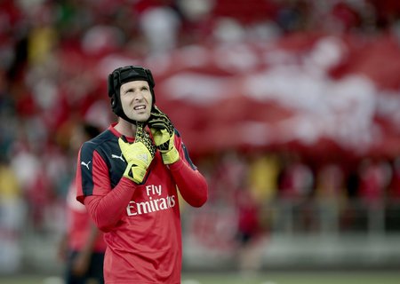 Petr Čech v dresu Arsenalu