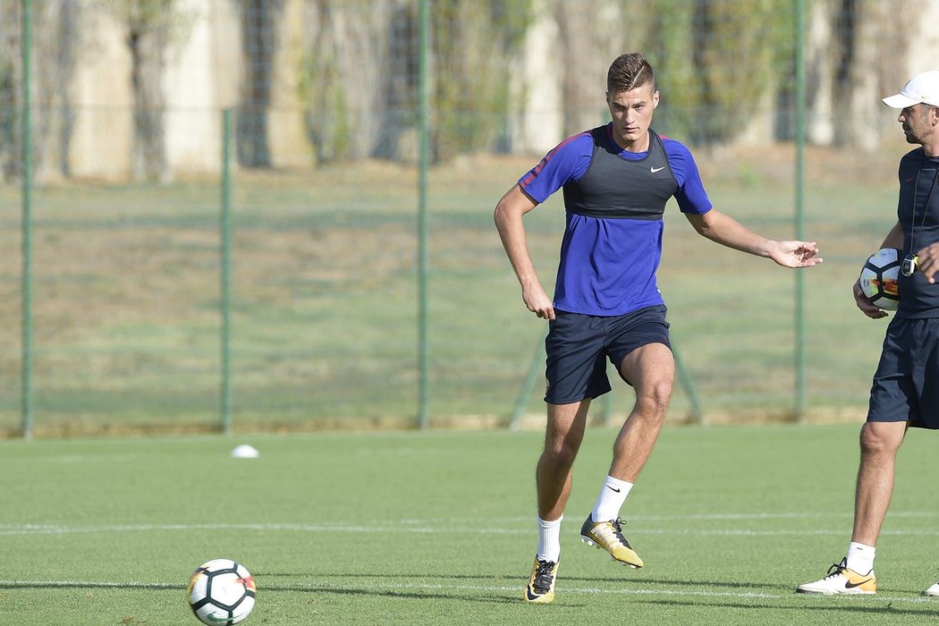 Patrik Schick na tréninku AS Řím