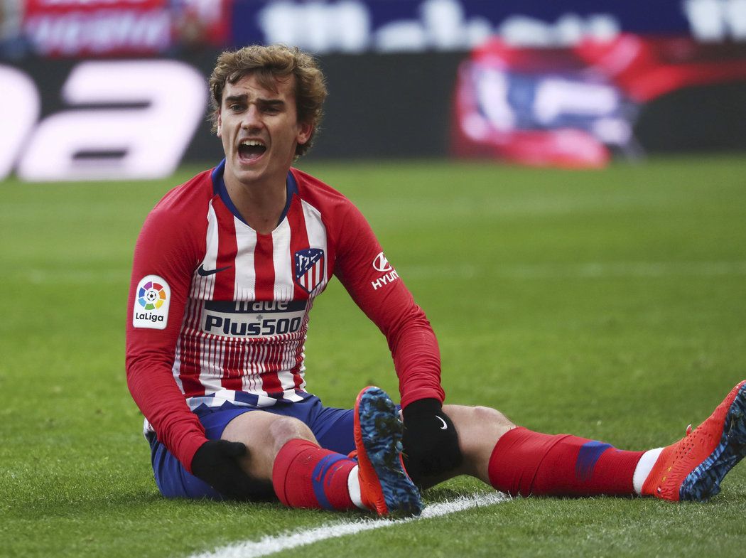 Antoine Griezmann během utkání Atlética Madrid s Levante