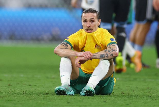 Jackson Irvine v dresu Austrálie Jackson Irvine v dresu Austrálie