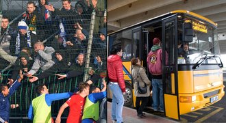 Chuligáni Baníku ničili autobus! Policie zasáhla a pět fanoušků zatkla