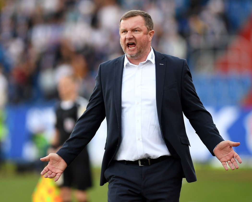 Trenér Viktorie Plzeň Pavel Vrba při utkání s Baníkem Ostrava